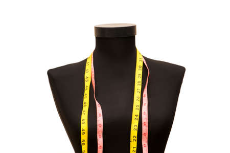 Meter and mannequin isolated on the whiteの写真素材