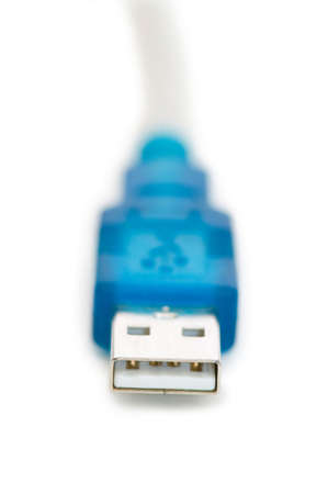 Blue USB cable - shallow depth of fieldの写真素材