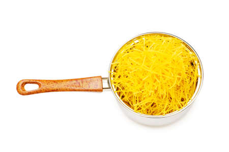 Spaghetti pot isolated on the white backgroundの写真素材