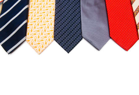 Selection of ties isolated on the whiteの写真素材