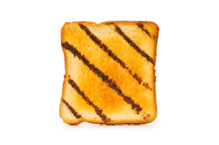 Freshly toasted bread isolated on the white backgroundの写真素材
