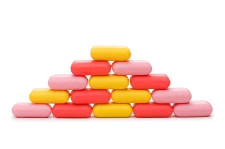 Stack of soap isolated on the whiteの写真素材