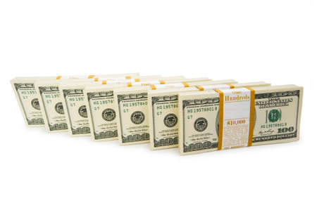 Stack of dollars isolated on the white