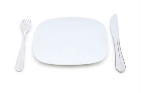 Set of table utensils isolated on whiteの写真素材