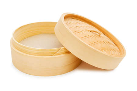 Steamer isolated on the whiteの写真素材