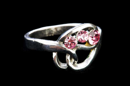 Jewellery ring isolated on the black backgroundの写真素材