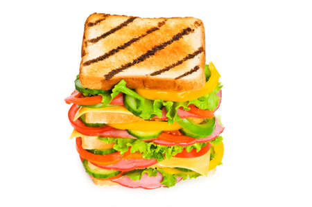 Giant sandwich isolated on the white backgroundの写真素材