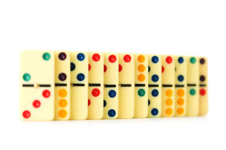 Colourful dominoes isolated on the white