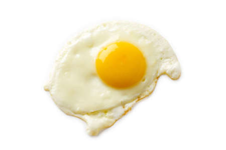 Fried egg isolated on the white background