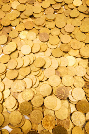 Pile of golden coinsの写真素材