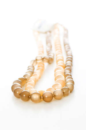 Pearl necklace isolated on the whiteの写真素材