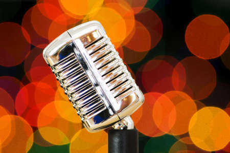 Vintage microphone isolated on the white backgroundの写真素材