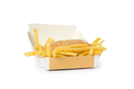 Cheeseburger  isolated on the white backgroundの写真素材