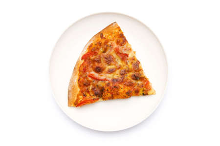 Pizza isolated on the white backgroundの写真素材