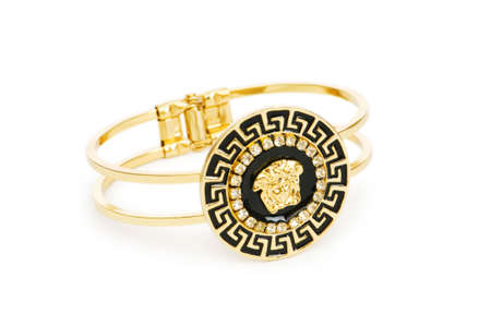 Golden ring isolated on the white backgroundの写真素材