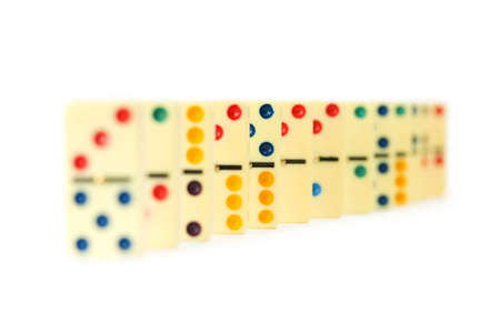 Colourful dominoes isolated on the whiteの写真素材