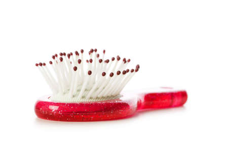 Pink brush isolated on the white backgroundの写真素材