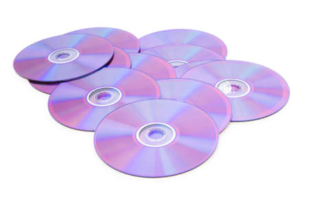 Many DVD's isolated on the white background