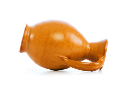 Clay jars isolated on the white backgroundの写真素材