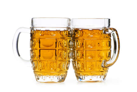 Beer glasses isolated on the white background