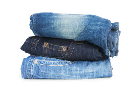 Pair of jeans isolated on the white background