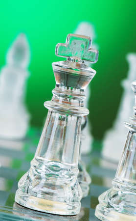 Chess concept with pieces on the boardの写真素材