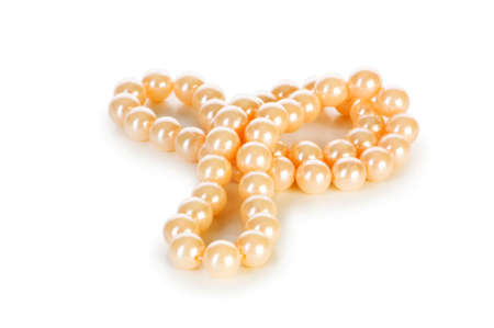 Pearl necklace isolated on the white backgroundの写真素材