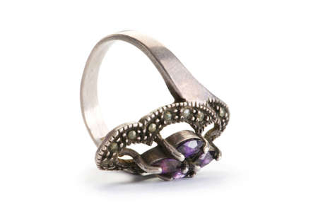 Jewellery ring isolated on the white backgroundの写真素材