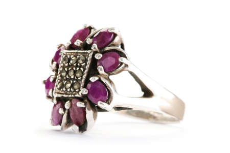 Jewellery ring isolated on the white backgroundの写真素材