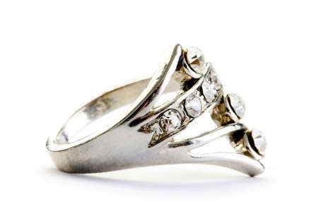 Jewellery ring isolated on the white backgroundの写真素材