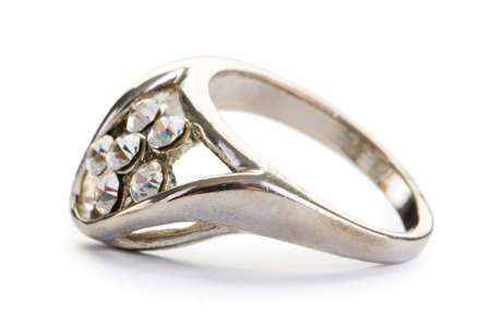 Jewellery ring isolated on the white backgroundの写真素材