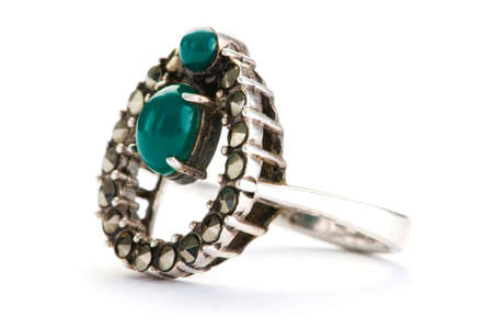Jewellery ring isolated on the white backgroundの写真素材