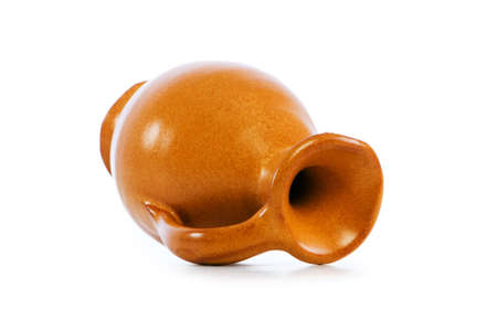 Clay jars isolated on the white backgroundの写真素材