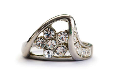 Jewellery ring isolated on the white background