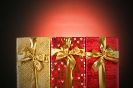 Gift box against gradient backgroundの写真素材