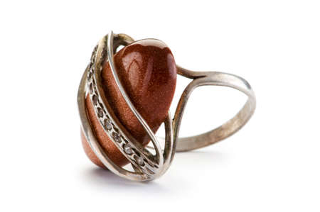Jewellery ring isolated on the white backgroundの写真素材