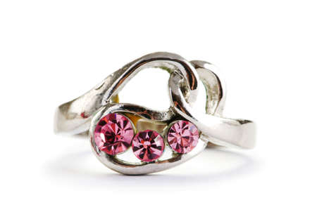 Jewellery ring isolated on the white backgroundの写真素材