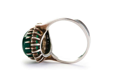 Jewellery ring isolated on the white backgroundの写真素材