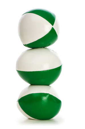 Green stress balls isolated on the whiteの写真素材