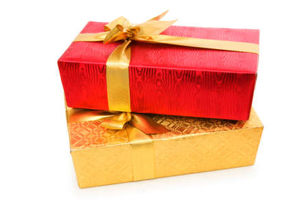 Gift box isolated on the white backgroundの写真素材