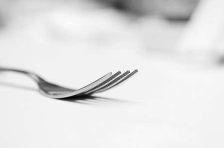 Fork on the table - shallow depth of fieldの写真素材