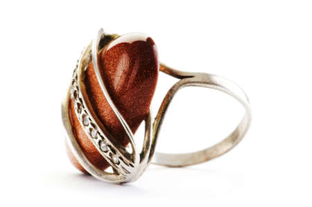 Jewellery ring isolated on the white backgroundの写真素材