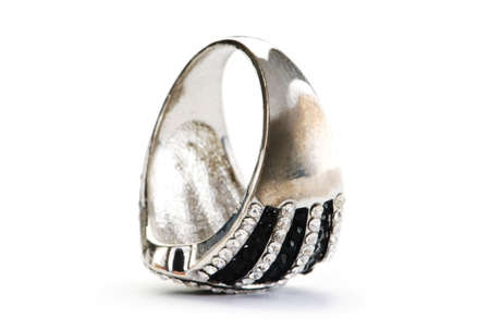 Jewellery ring isolated on the white backgroundの写真素材