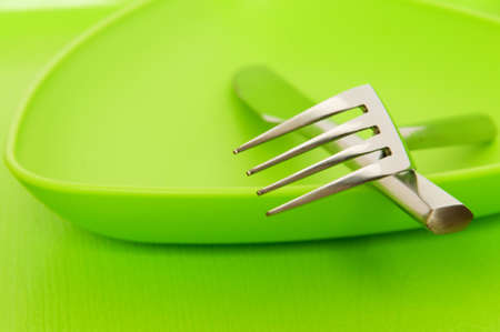 Set of utensils arranged on the tableの写真素材