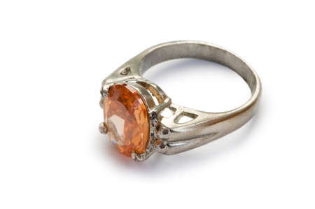 Jewellery ring isolated on the white backgroundの写真素材