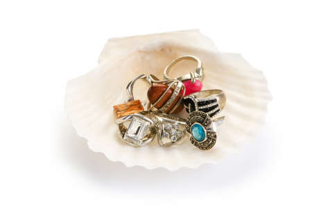 Jewellery ring isolated on the white backgroundの写真素材