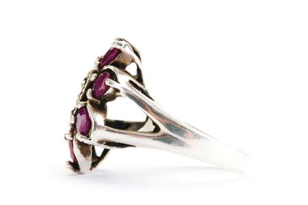 Jewellery ring isolated on the white backgroundの写真素材