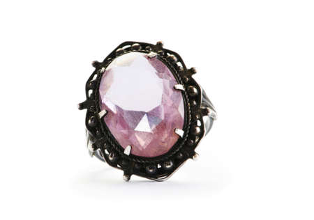 Jewellery ring isolated on the white backgroundの写真素材