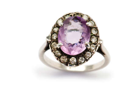 Jewellery ring isolated on the white backgroundの写真素材