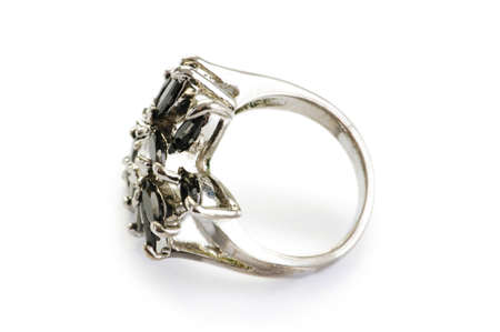 Jewellery ring isolated on the white backgroundの写真素材